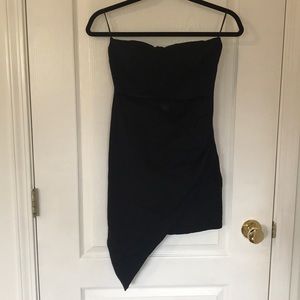 Strapless black dress